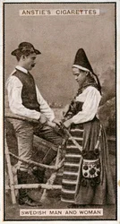 Schwedischer Mann und Frau, aus einer Fotografie aus dem späten 19. Jahrhundert